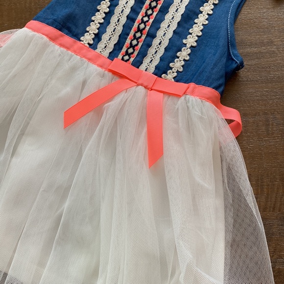 Pink & Violet dress, chambray upper and tulle skirt, size 2T - Picture 4 of 4